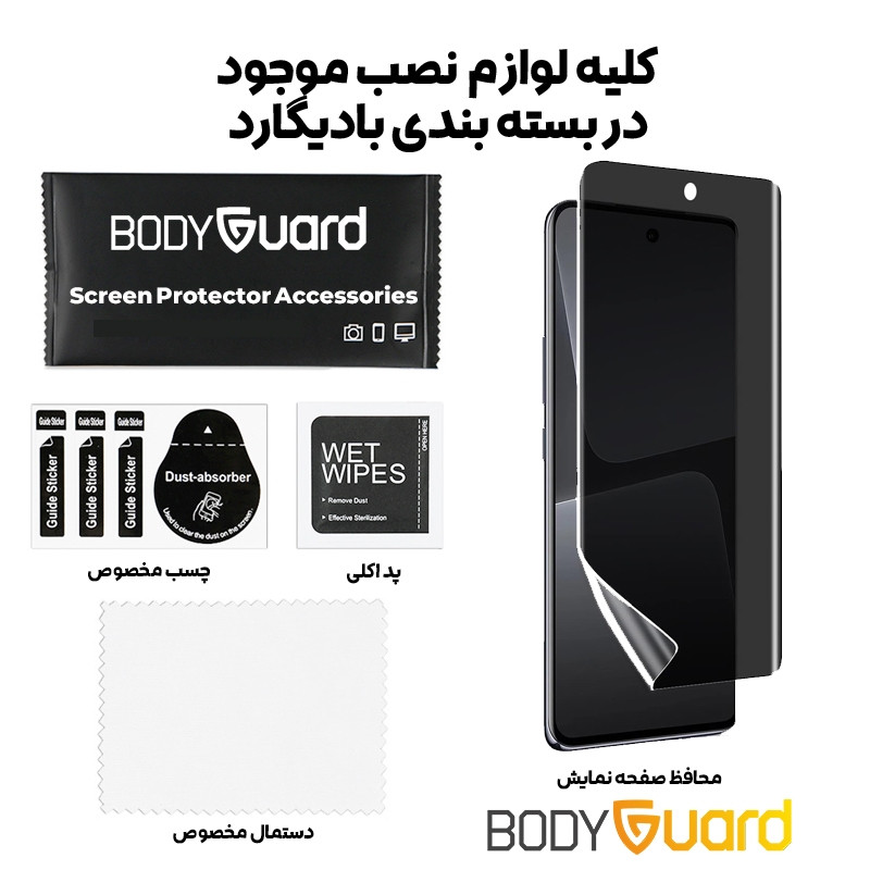 محافظ صفحه نمایش حریم شخصی بادیگارد مدل Hydrogel مناسب برای گوشی موبایل شیائومی Redmi Note 15