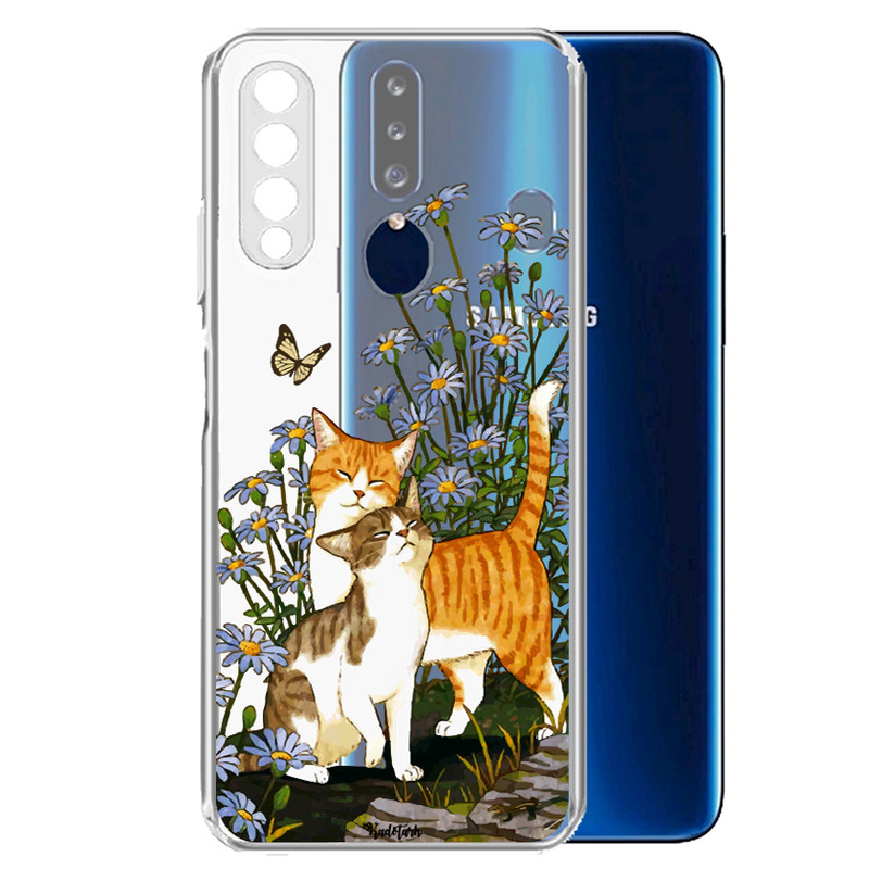 کاور طرح گربه & پروانه مناسب برای گوشی موبایل سامسونگ Galaxy A50