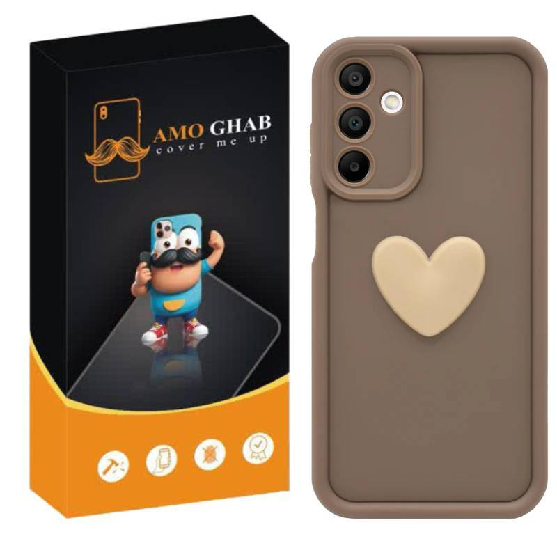 کاور عمو قاب مدل سیلیکونی سولید طرح قلب مناسب برای گوشی موبایل سامسونگ Galaxy A56