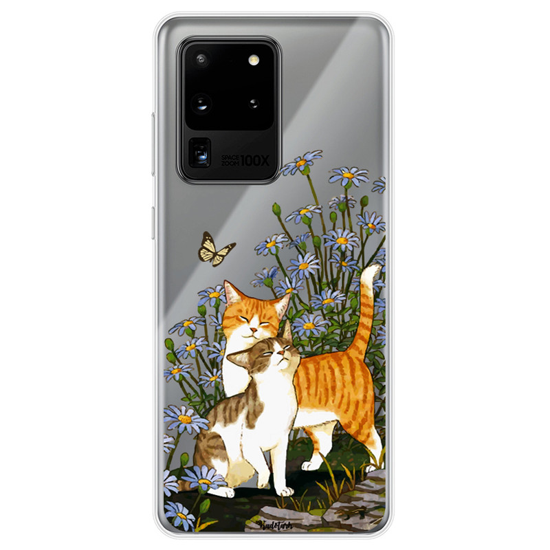 کاور طرح گربه & پروانه مناسب برای گوشی موبایل سامسونگ Galaxy S20 Ultra