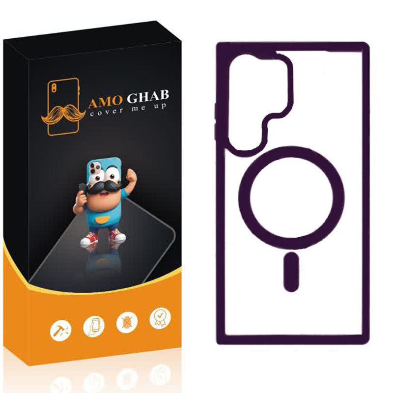 کاور عمو قاب مدل مگ سیف رنگی مناسب برای گوشی موبایل سامسونگ Galaxy S24 Ultra