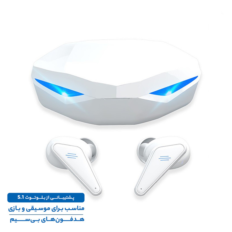 هدفون بلوتوثی مدل K55 با قابلیت حذف نویز (ANC)، درگاه شارژ USB Type-C، دارای کنترل لمسی روی گوشیها، حالت Gaming، مقاومت در برابر رطوبت و عرق