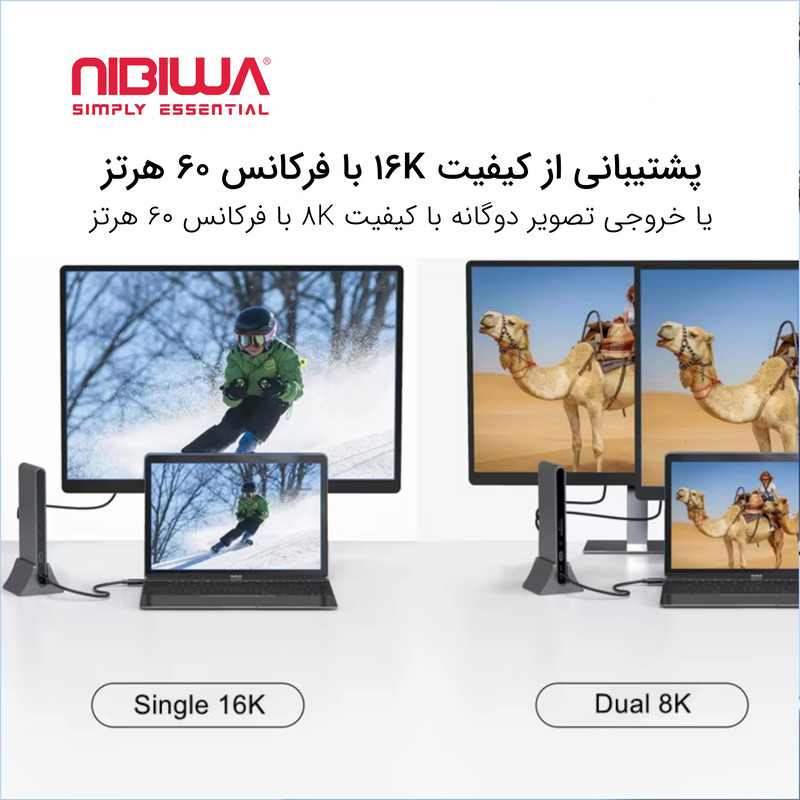 کابل USB-C نیبیوا مدل USB4 V2 ThunderBolt 5 طول 1 متر