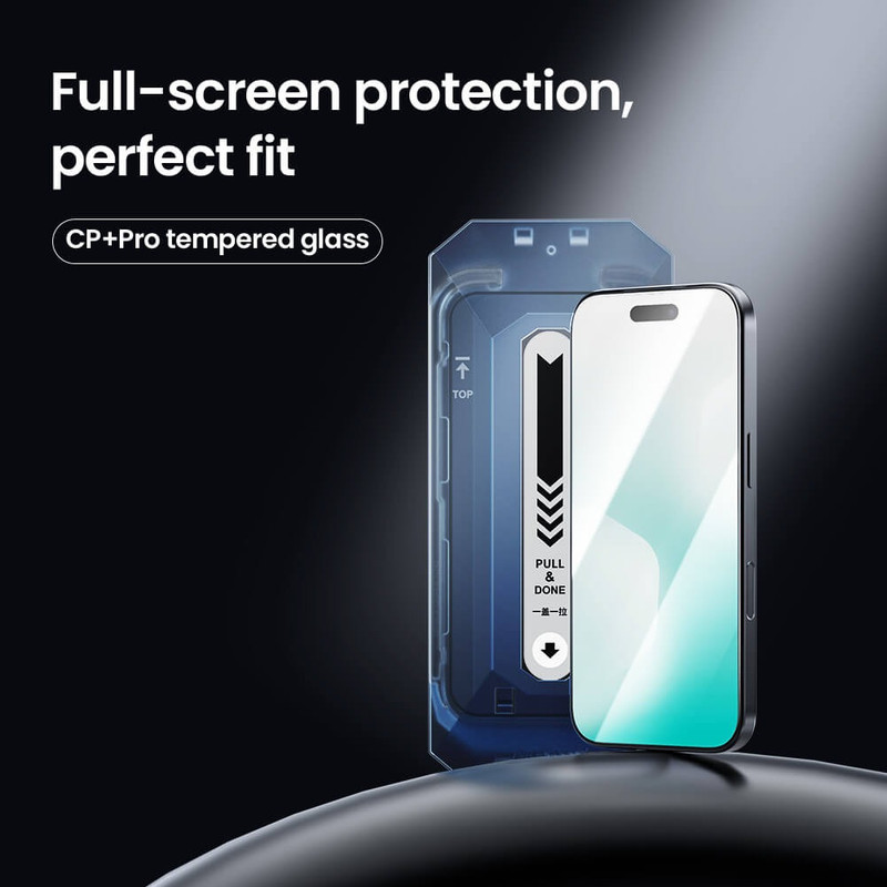 محافظ صفحه نمایش نیلکین مدل CP Plus Pro مناسب برای گوشی موبایل اپل iPhone 17 Pro max به همراه کیت نصب آسان