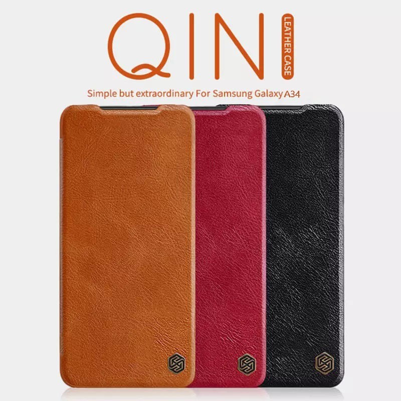 کیف کلاسوری نیلکین مدل Qin Leather Case مناسب برای گوشی موبایل سامسونگ Galaxy A34