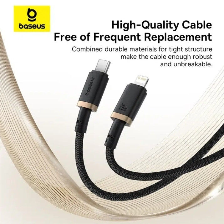 کابل تبدیل USB-C به لایتنینگ بیسوس مدل Dura Series 20W طول 1 متر