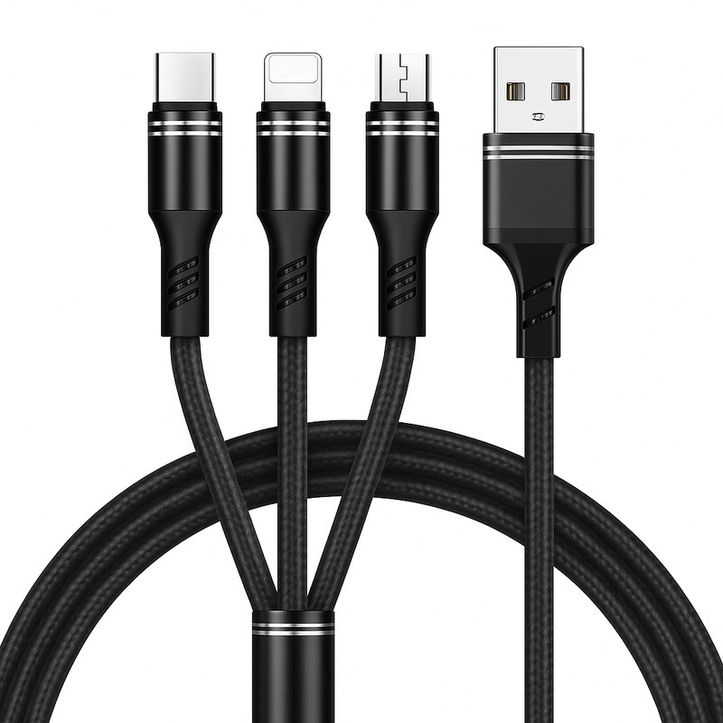 کابل تبدیل USB به micro USB / USB-C / لایتنینگ سمگپرس مدل دیتا پلاس طول یک متر