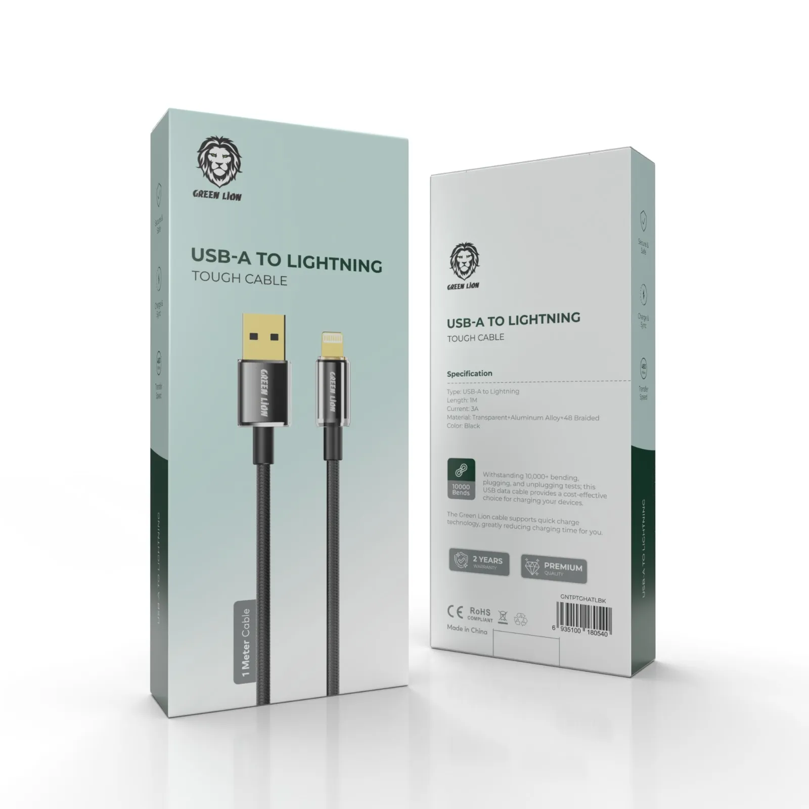 کابل USB-A به Lightning یک متری گرین لاین