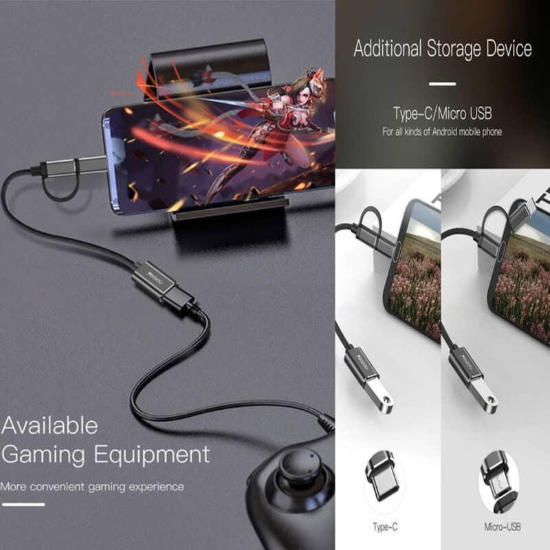 مبدل OTG microUSB/ USB-C به USB 3.0 یسیدو مدل GS02