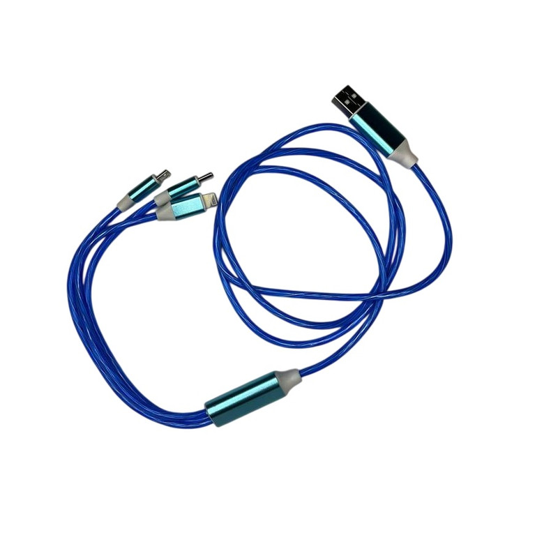 کابل تبدیل USB به microUSB / لایتنینگ / USB-C سمگپرس مدل سه کاره طول 1.2 متر
