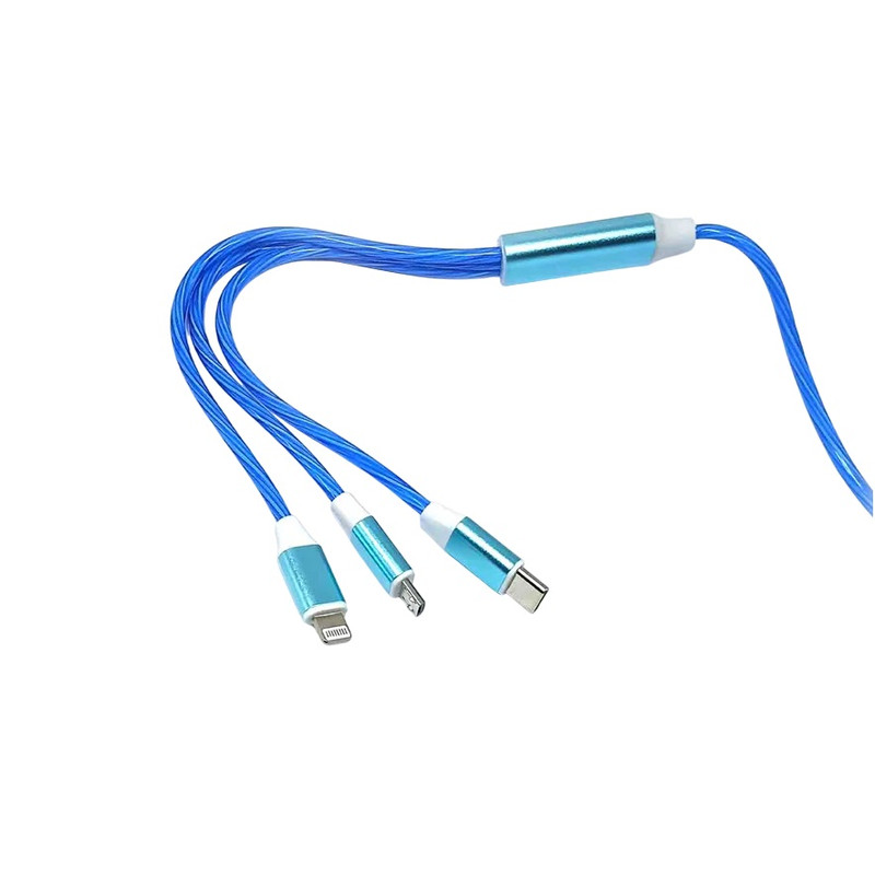 کابل تبدیل USB به microUSB / لایتنینگ / USB-C سمگپرس مدل سه کاره طول 1.2 متر