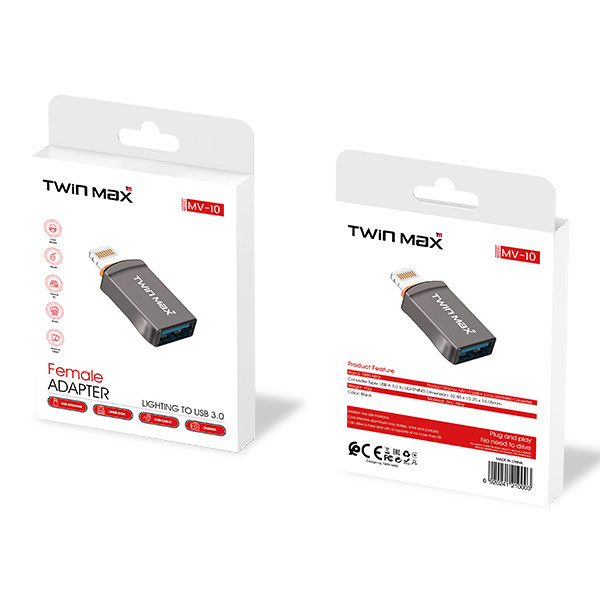 مبدل USB به لایتینینگ تویین مکس مدل MV-10