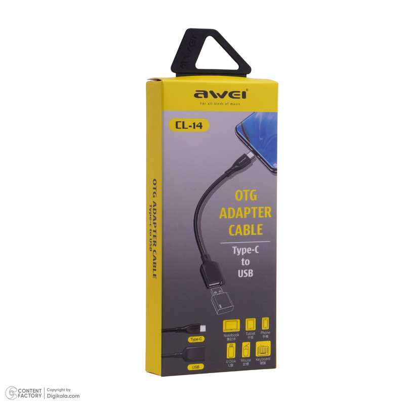 کابل تبدیل USB OTG به USB-C اوی مدل CL-14 طول 0.2 متر