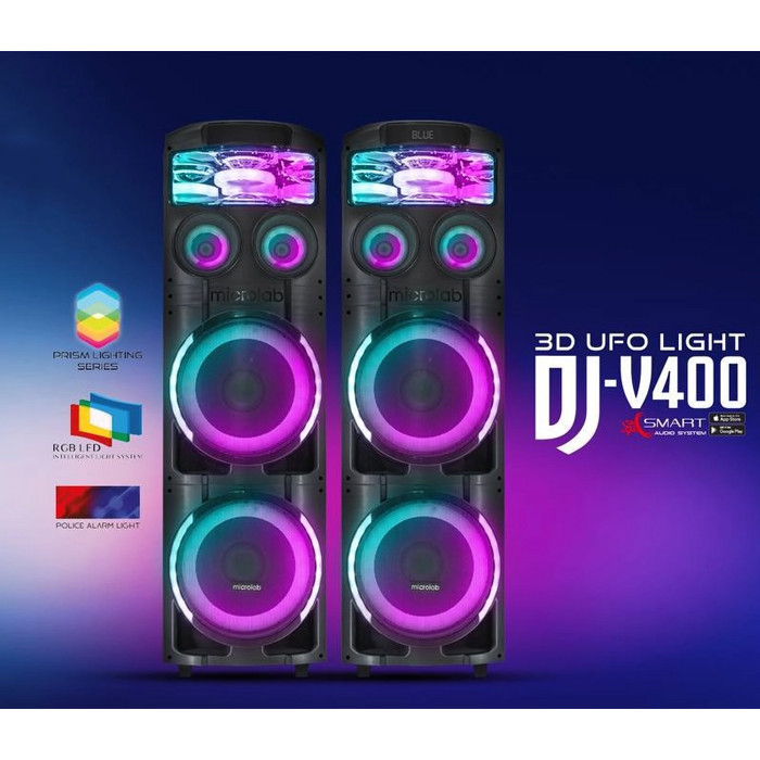 پخش کننده خانگی میکرولب مدل V400 3D مجموعه دو عددی