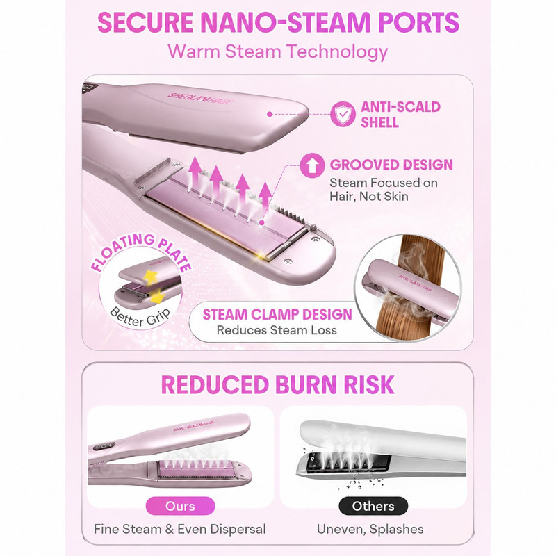 دستگاه اتو مو شیگلم مدل Sleek Chic Twist Kiss Flat Iron با تکنولوژی ضد وز، برقی