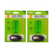 باتری نیم قلمی قابل شارژ دی بی کی مدل USB-C LI-ION بسته 4 عددی